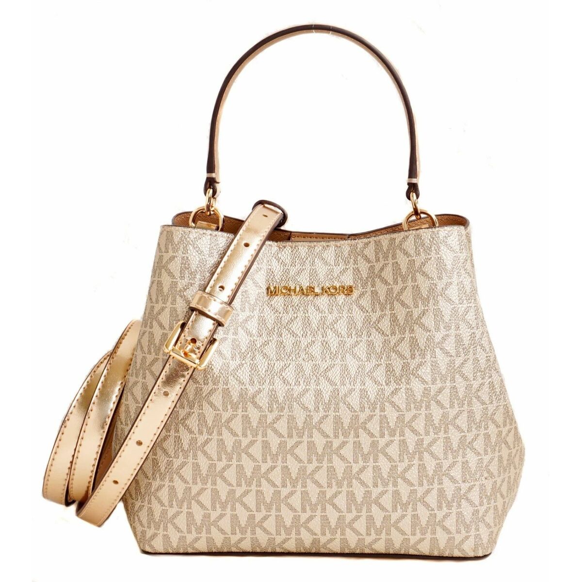 Shoulder Bag Michael Kors PRATT Golden 20 x 17 x 10 cm-0