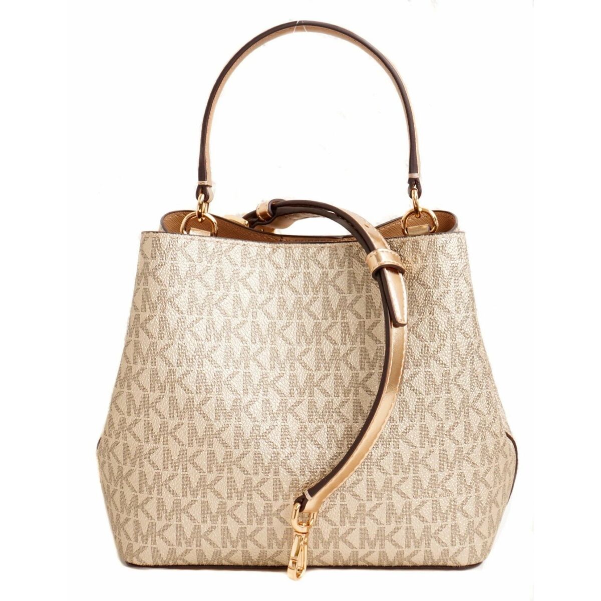 Shoulder Bag Michael Kors PRATT Golden 20 x 17 x 10 cm-2