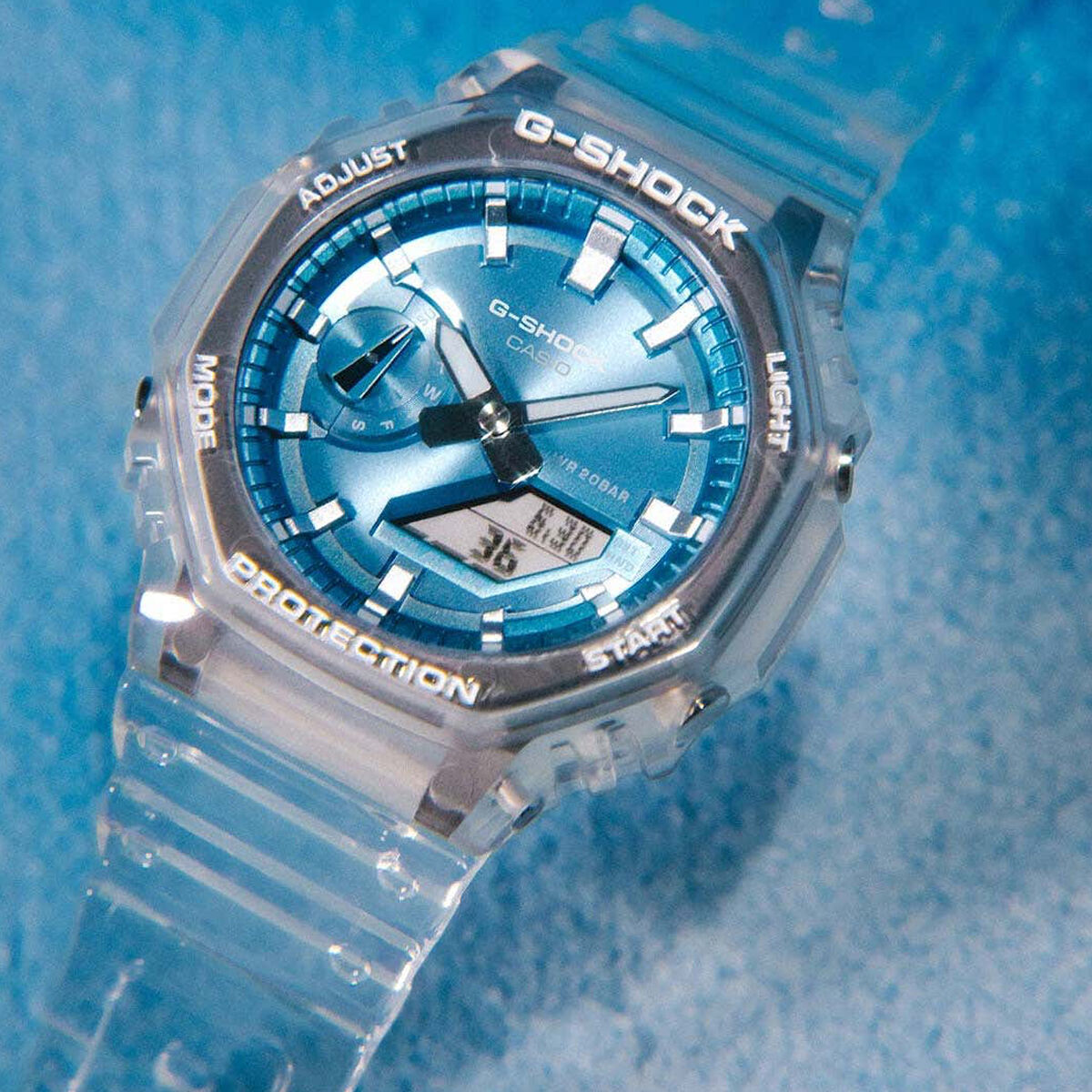 Men's Watch Casio G-Shock BRIGHT METALLIC - LIGHT BLUE (Ø 44,5 mm)-2