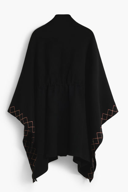 DESIGUAL WOMEN'S BLACK PONCHO-1