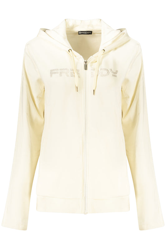 FREDDY WOMEN'S WHITE ZIP-UP SWEATSHIRT-0
