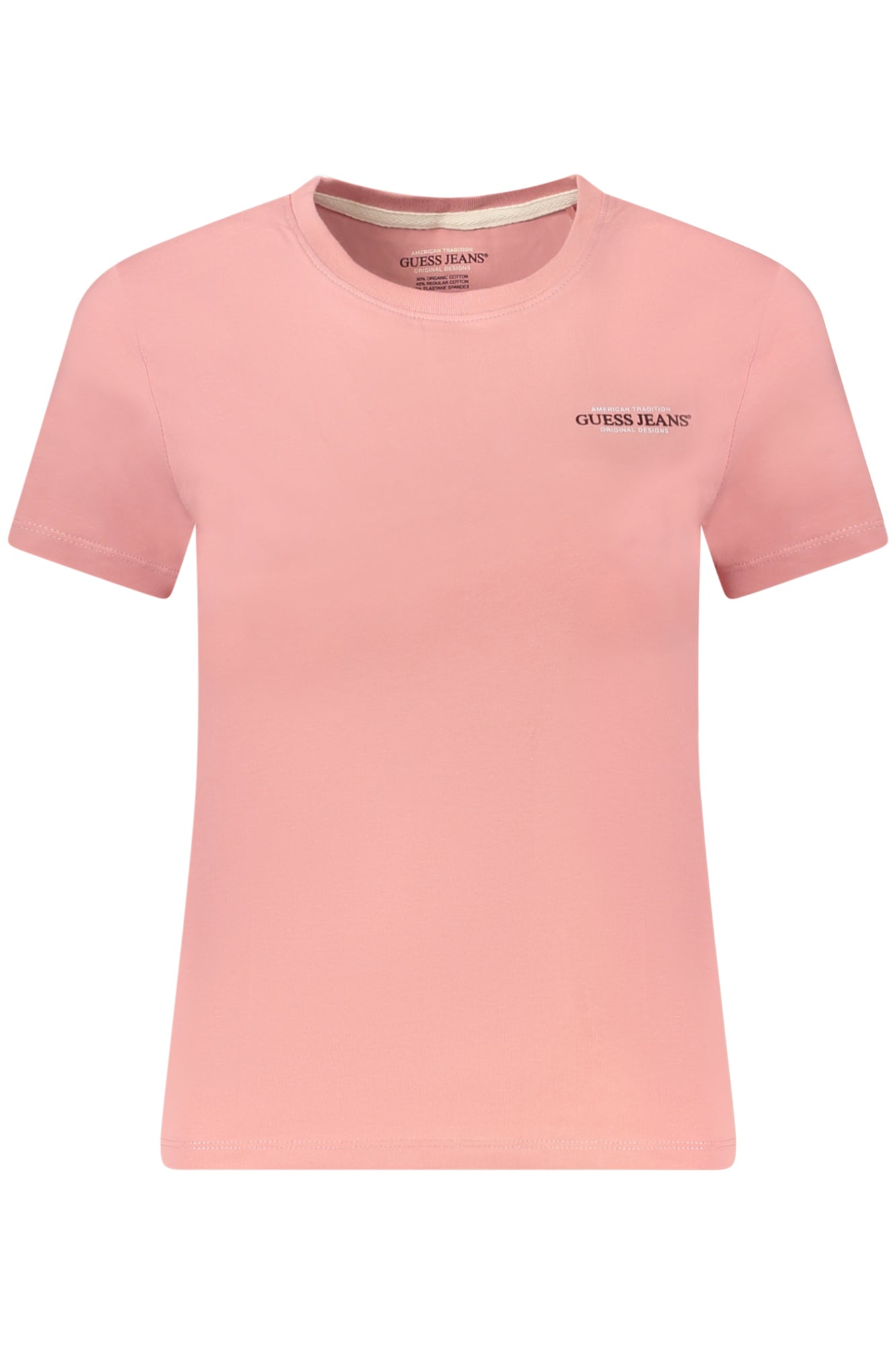 GUESS JEANS WOMEN'S SHORT SLEEVE T-SHIRT PINK-0