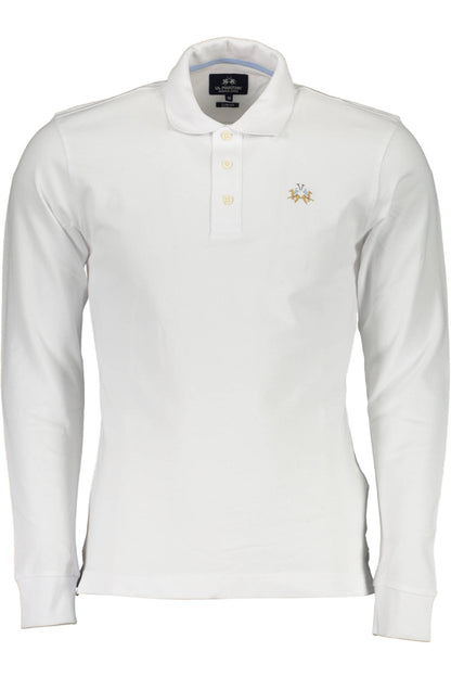 LA MARTINA MEN'S WHITE LONG SLEEVE POLO SHIRT-0