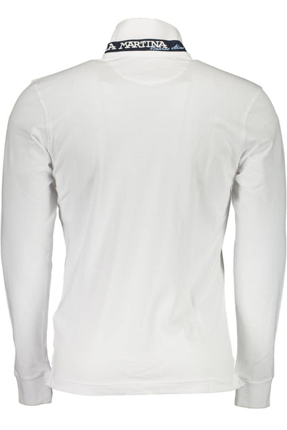 LA MARTINA MEN'S WHITE LONG SLEEVE POLO SHIRT-1