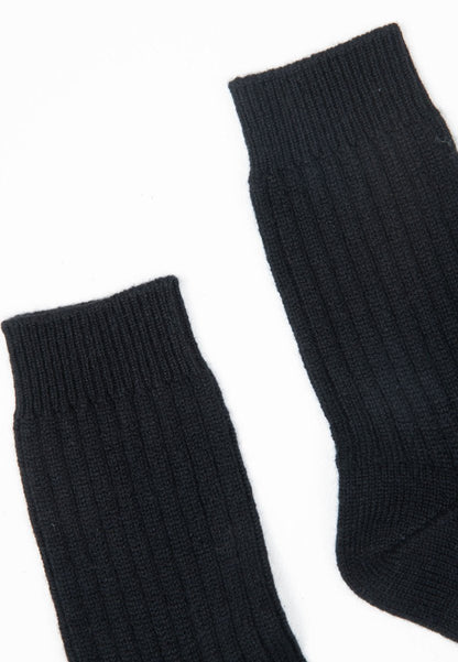 Chaussettes cachemire 4 fils noir - UNI 12-2